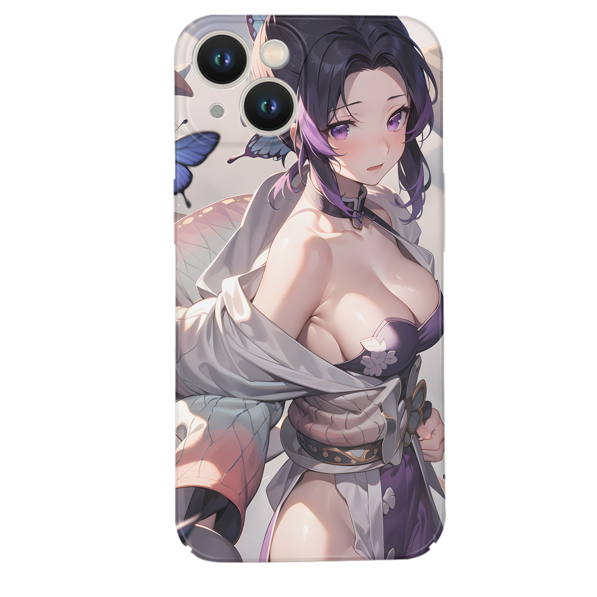 （画像用） 鬼滅の刃（きめつのやいば）蟲柱-胡蝶 しのぶ／こちょう しのぶ Kochou Shinobu 【iPhone 14シリーズ対応】ハードケース